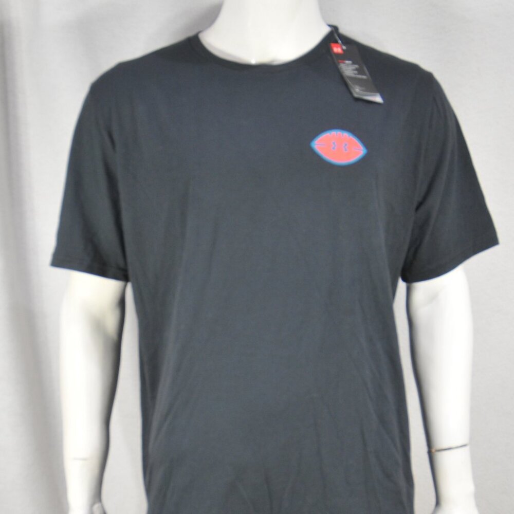 Under Armour Men's T shirt 2XL Loose fit Football Fied Short Sleeve Black NWT